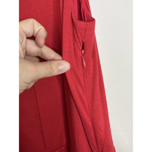 Hobbs London Women’s Coral Silk Blend Soft Sleeveless Pleated Dress Sz L - Picture 4 of 7